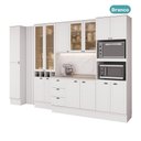 Ver imagem 2 de Cozinha Milla Clara Style 15 Portas 3 Gavetas MDF 350cm Branca Móveis Carraro