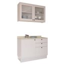 Ver imagem 3 de Cozinha Compacta Modulada com Vidro 2 Peças 3 Portas 3 Gavetas Sevilha Branco/Ártico/Cinza Argila