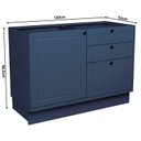 Ver mais imagens de Cozinha Compacta Modulada com Vidro 2 Peças 3 Portas 3 Gavetas Sevilha Azul/Órion/Cinza Argila