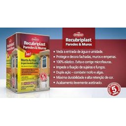 Tinta Imperemeab. Para Paredes E Muros, Recubriplast 18 Lt: Cinza Koala - 3