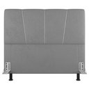 Ver imagem 2 de Cabeceira Cama Box Casal Queen Size Amber 160cm Estofada Linho Cinza Claro - Desk Design