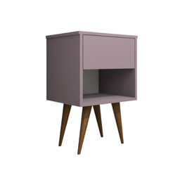 Mesa de Cabeceira Mdf Pés Palitos com 1 Gaveta e 1 Nicho Plancasa:lavanda - 4