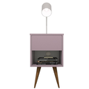 Ver imagem 1 de Mesa de Cabeceira Mdf Pés Palitos com 1 Gaveta e 1 Nicho Plancasa:lavanda