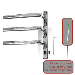 Toalheiro Térmico Pequeno Cromado 110v Flape Direito Fio Oculto - 2