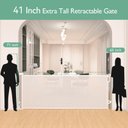 Ver imagem 2 de Momcozy Portão Retrátil Extra Larga 118"w X 41"h Branco Seguro para Crianças e Pets