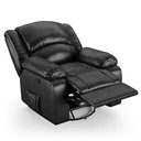 Ver imagem 1 de Poltrona do Papai Reclinável Pietra Glider Giratória Massagem Fh9 Pu Preto Brilho - Mpozenato