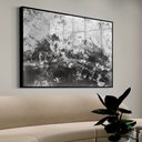Ver imagem 1 de Quadro Decorativo Abstrato Preto e Branco em Moldura Caixa Tacolado Moldura Trad 1cm Preta com Vidro