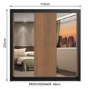 Ver imagem 4 de Guarda-roupa Casal Madesa Lyon 3 Portas de Correr com Espelhos 2 Gavetas
