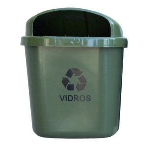 Cesto Individual Coleta Seletiva 40 L Para Poste Ou Parede:Verde