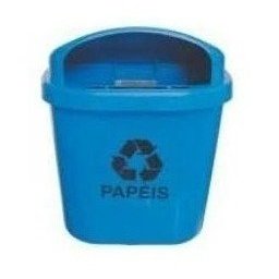 Cesto Individual Coleta Seletiva 40 L Para Poste Ou Parede:Verde - 5