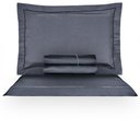 Ver imagem 2 de Jogo de Cama Casal 300 Fios Ponto Cheio Lázio - Linha K Chumbo Grafite/4215