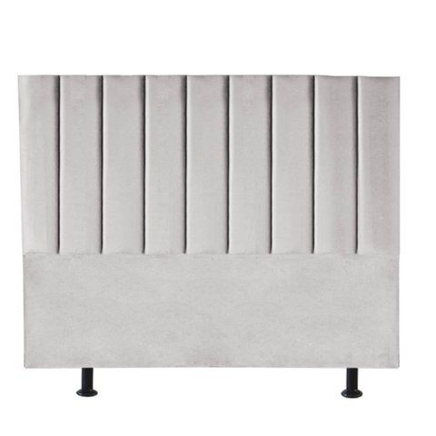 Cabeceira Estofada Cama King 195 cm Carla Suede Cinza Claro