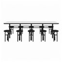Ver imagem 2 de Mesa para Refeitório Escamoteável 10 Lugares MDP Branco de 25 mm - Assento Preto - 50903