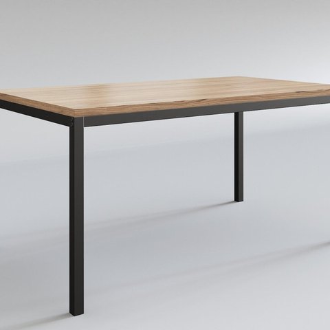 Mesa para Sala de Jantar 4 Lugares Estilo Industrial Soul Preto/Amadeirado