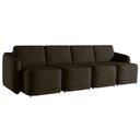 Ver imagem 2 de Sofá Cama Modulado Retrátil e Reclinável Decorativo Varsóvia 396cm Veludo Marrom G33 - Gran Belo