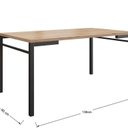 Ver imagem 5 de Mesa para Sala de Jantar 6 Lugares Retangular Estilo Industrial MDP Attenza Preto/Amadeirado