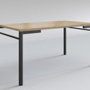 Ver imagem 1 de Mesa para Sala de Jantar 6 Lugares Retangular Estilo Industrial MDP Attenza Preto/Amadeirado