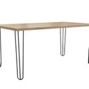 Ver imagem 3 de Mesa para Sala de Jantar 4 Lugares Retangular Estilo Industrial MDP Hairpin Preto/Amadeirado