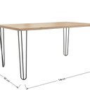 Ver imagem 4 de Mesa para Sala de Jantar 4 Lugares Retangular Estilo Industrial MDP Hairpin Preto/Amadeirado