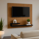 Ver imagem 3 de Painel Rack Suspenso para Tv até 32 Polegadas com Prateleira Moderna Compacto para Quarto Sala Home