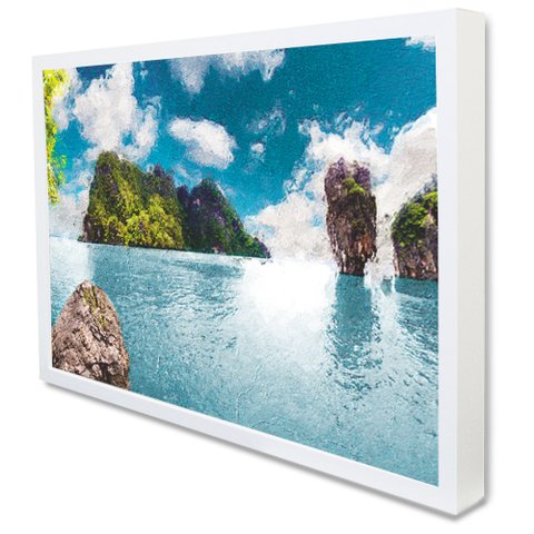 Quadro Decorativo Caixa Ilha  Tacolado Moldura Caixa Alta 4,5cm Madeira sem Vidro 40 X 60cm