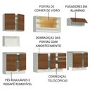Ver imagem 4 de Cozinha Completa Madesa Genova com Armário e Balcão (Sem Tampo e Pia) Branco/Rustic Cor:Branco/Rusti
