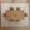 Ver imagem 5 de Conjunto Mesa Olívia 200cm com Vidro 06 Cadeiras Pietra Marrom/Nature/Caramelo/Creme