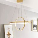 Ver imagem 4 de Luminaria Pendente 2 Aneis Planeta Infinito Perfil Luxo Moderno Decoraçao Cozinha Sala Restaurante C