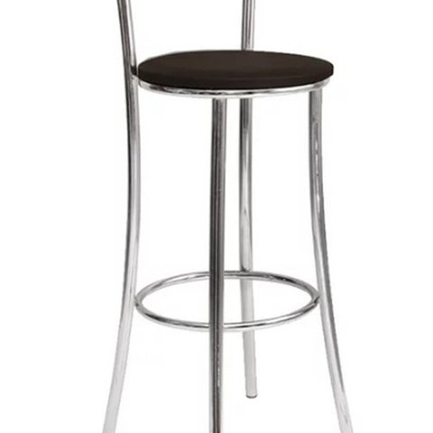 Banqueta Alta Gabi para Bancada Ambiente Principal Escritório Preto/Cromado