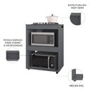Ver imagem 5 de Balcão para Cooktop e Forno Microondas 75cm Adriana Cinza - Ajl Móveis