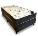 Ver imagem 1 de Cama Box Conjugada Ortopédica Solteiro 88 x 188 - Suede Marrom - Tampo Bambu Marrom