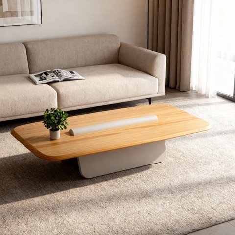 Mesa Centro para Sala de Estar 120cm Book Marrom Mel