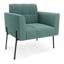 Ver imagem 3 de Poltrona Sala de Estar Pé de Ferro Pto Kit 2 Elisa Bouclê Verde Menta D03 - D'Rossi