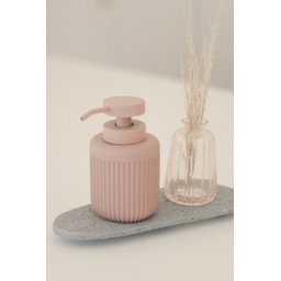 Porta Sabonete Líquido Canelado em Cimento Pink - 150ml - 4