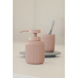 Porta Sabonete Líquido Canelado em Cimento Pink - 150ml - 2