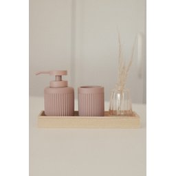 Porta Sabonete Líquido Canelado em Cimento Pink - 150ml - 5