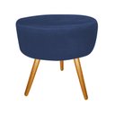 Ver imagem 3 de Kit 2 Poltronas Decorativa Nina + Puff Redondo Suede Azul Marinho Pés Madeira Mz Decor