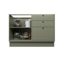 Ver imagem 7 de Cozinha Compacta Modulada com Vidro 2 Peças 3 Portas 3 Gavetas Sevilha Verde/Hill/Cinza Argila