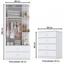 Ver imagem 3 de Quarto de Bebê Completo Thaiany 2 Portas 6 Gavetas Ie02 Branco - Bci Móveis