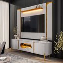 Ver imagem 2 de Conjunto de Painel Maresias com Rack Juquehy para Tv até 75" Off White/naturale