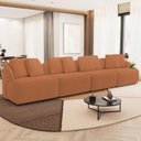 Ver imagem 1 de Sofá 5 Lugares para Sala de Estar Living 388cm Arlo F04 Bouclê Terracota - Lyam Decor
