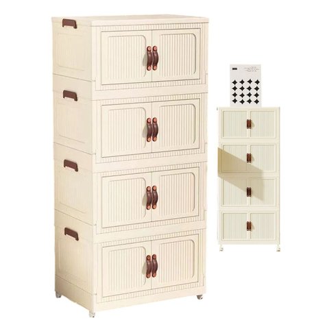Armario Organizador Dobravel 4 Andares Empilhavel Porta Roupa Objetos Decoraçao Organizaçao Casa Esc