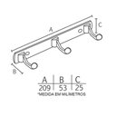 Ver imagem 2 de Cabide - 9004-3 - Cromado