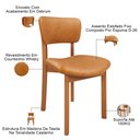 Ver imagem 6 de Kit 04 Cadeiras para Sala de Jantar Cozinha Living Estofada Dara L02 Couríssimo Whisky - Lyam Decor