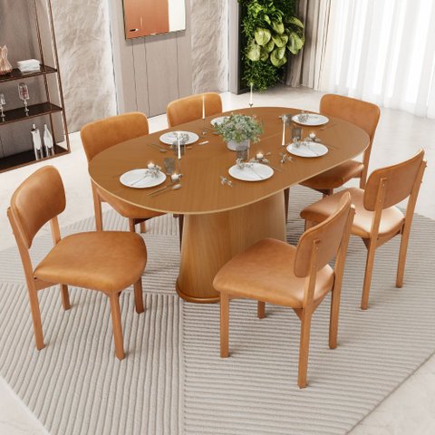 Kit 04 Cadeiras para Sala de Jantar Cozinha Living Estofada Dara L02 Couríssimo Whisky - Lyam Decor
