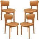 Ver imagem 3 de Kit 04 Cadeiras para Sala de Jantar Cozinha Living Estofada Dara L02 Couríssimo Whisky - Lyam Decor