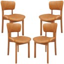 Ver imagem 1 de Kit 04 Cadeiras para Sala de Jantar Cozinha Living Estofada Dara L02 Couríssimo Whisky - Lyam Decor