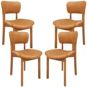Ver imagem 1 de Kit 04 Cadeiras para Sala de Jantar Cozinha Living Estofada Dara L02 Couríssimo Whisky - Lyam Decor