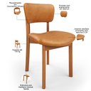 Ver imagem 4 de Kit 04 Cadeiras para Sala de Jantar Cozinha Living Estofada Dara L02 Couríssimo Whisky - Lyam Decor