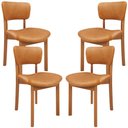 Ver imagem 2 de Kit 04 Cadeiras para Sala de Jantar Cozinha Living Estofada Dara L02 Couríssimo Whisky - Lyam Decor